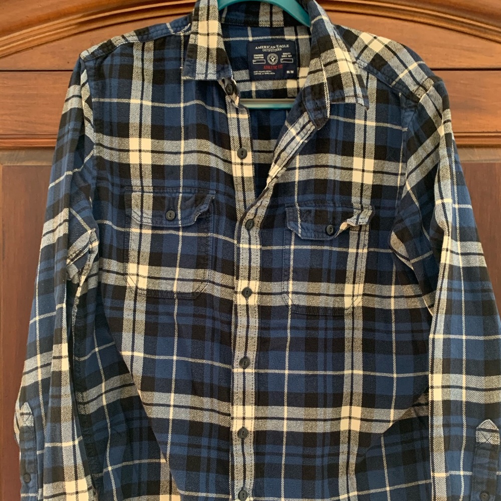 Blue “Athletic Fit” Flannel by American Eagle